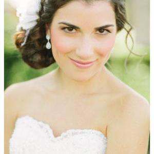White Wedding Hair Accessories, White Bridal..