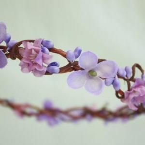 Bridal Flower Crown, Purple Flower, Woodland..
