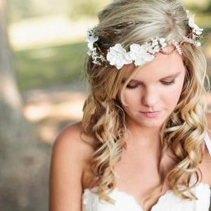wedding headband, Bridal Flower hai..