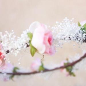 Wedding Flower Bridal Hair Accessory Pink Roses..