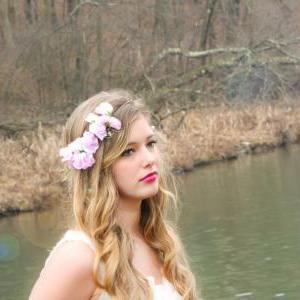 Sweet Pea Flower Band Flower Hairpiece