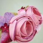 pink floral crown, bridal flower ha..