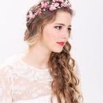 Pink Flower Crown, Wedding Headpiece, Flower..