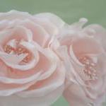 petal pink rose hair clip, bridal h..