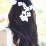 White Hydrangea Blossom Bridal Crown, Bridal..