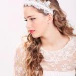 bridal headband, lace bridal headpi..