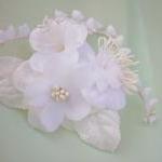 White Bridal Flower Clip, Wedding Hair..