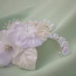 White Bridal Flower Clip, Wedding Hair..