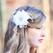 Bridal Flower, Fascinator, Hair Clip, Wedding Flower, bridal hair clip