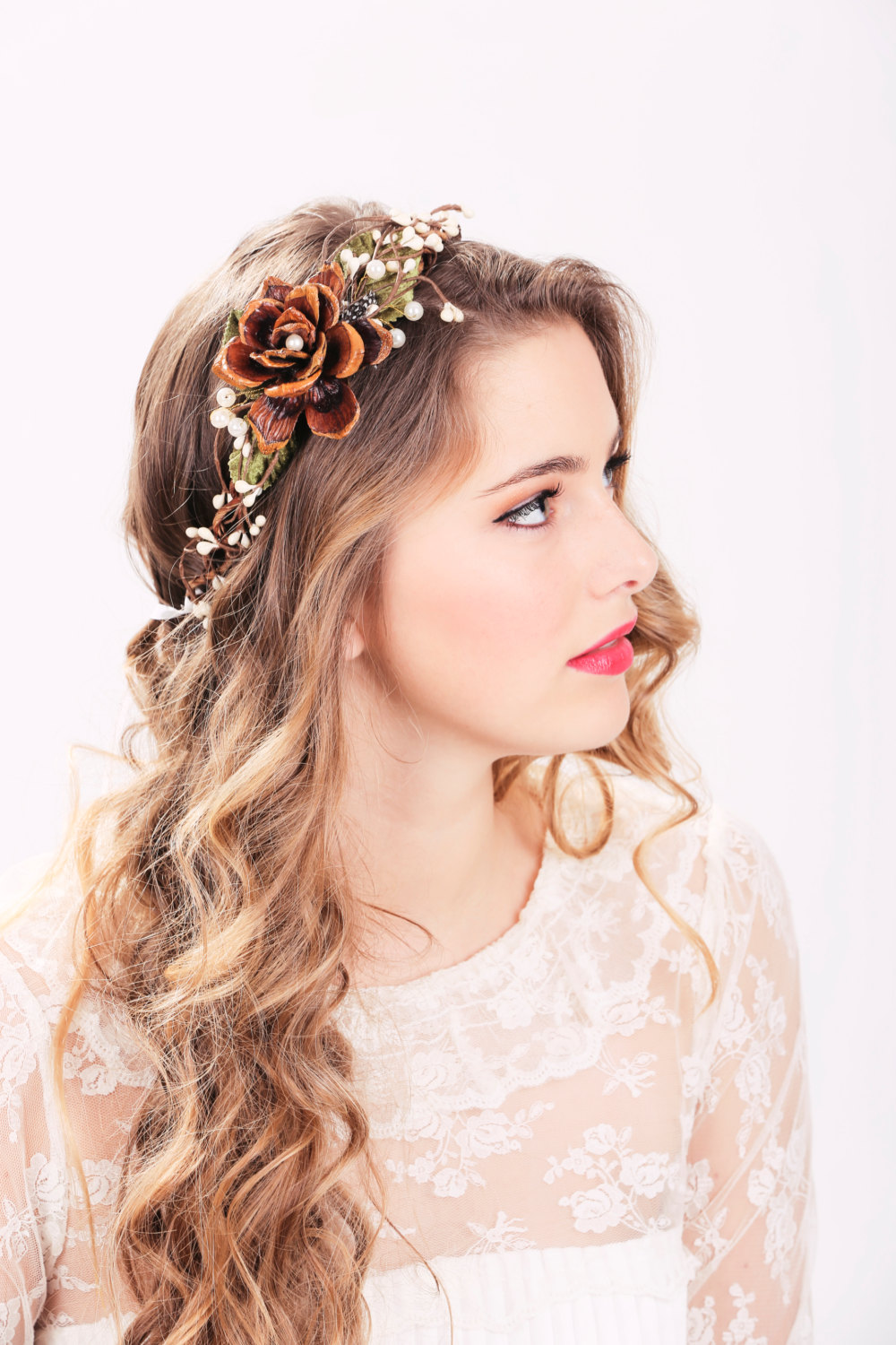 rustic flower headband