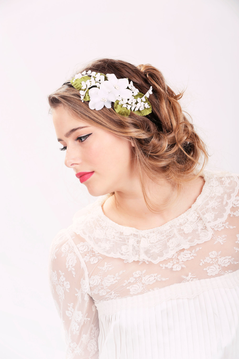 Wedding Headband, Bridal Hair, Wedding Hair Accessory, White Flower Headband