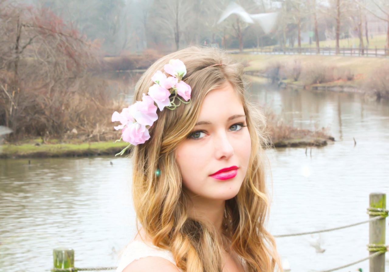 Sweet Pea Flower Band Flower Hairpiece