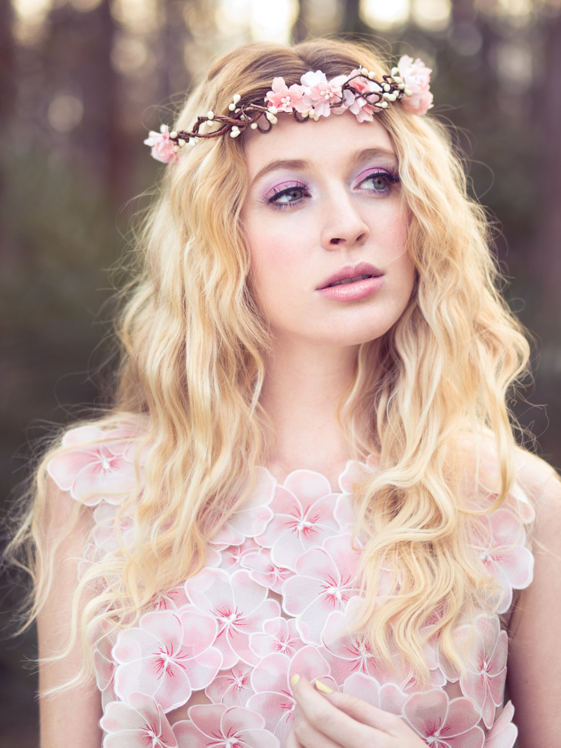 pink flower headpiece