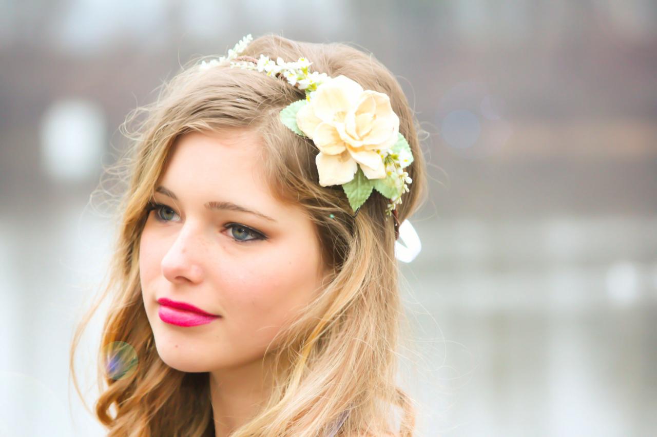 Bridal Headband, Wedding Accessories, Natural Bridal Headpiece, Bridal Headband, Natural Flower Crown