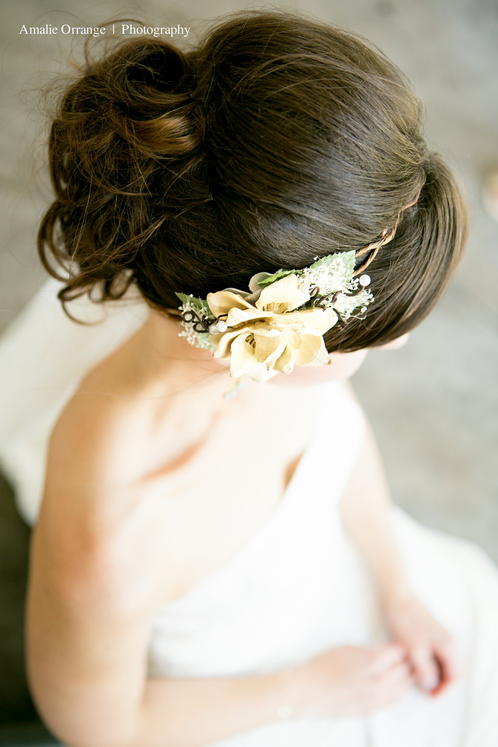 bridal headpiece, natural pine cone rose floral hair crown 'Take my breath away'