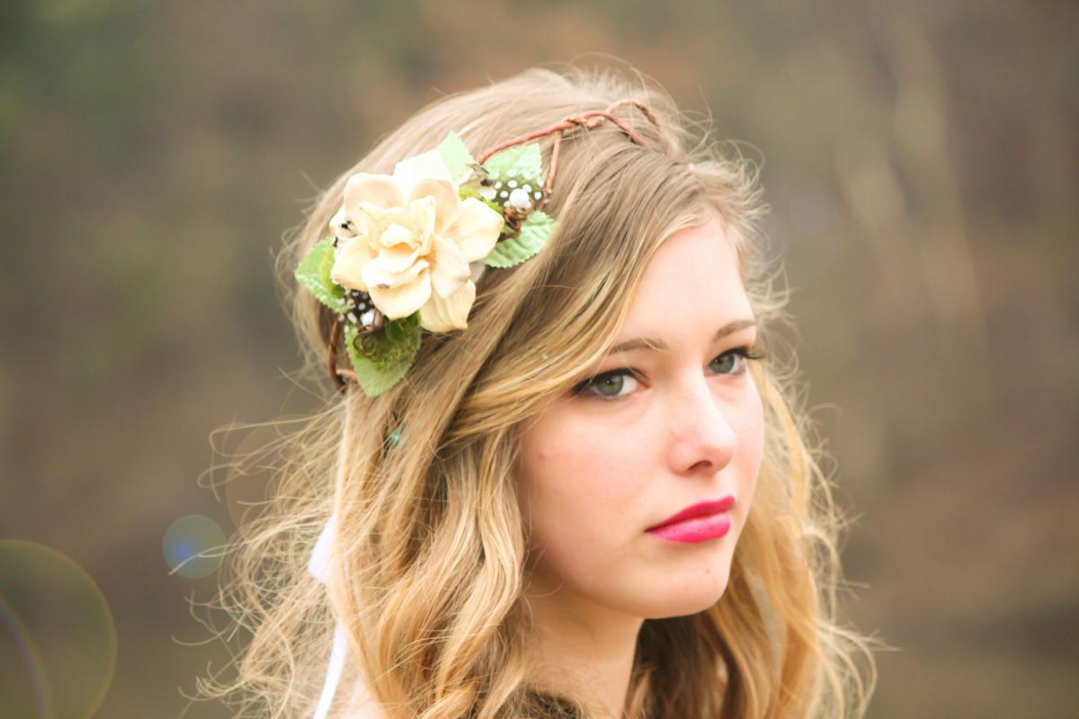 Rustic Bridal Headpiece, Woodland Wedding, Pine Cone Rose - A Love Like Ours -