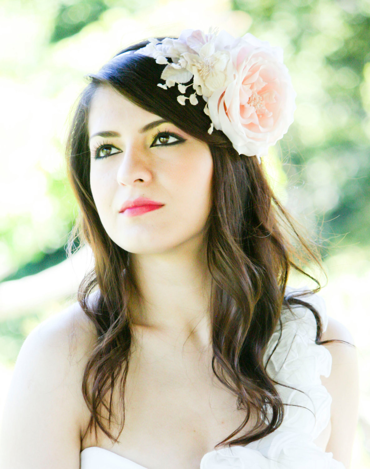 bridal hair accessories, wedding headpiece, pink flower fasinator, flower for hair