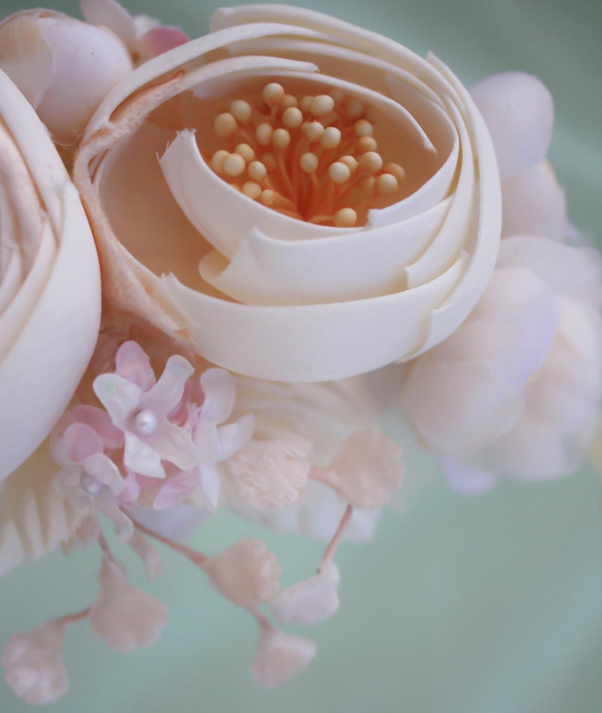 ivory bridal flower hair crown, woodland wedding, ivory flower, milinery flowerwedding hair accessories