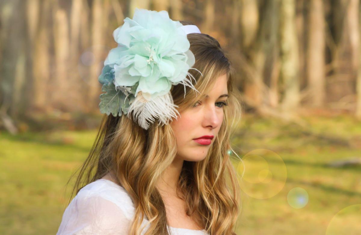 Floral Headband, Bridal Flower, Hair Fascinator, Flower Headband