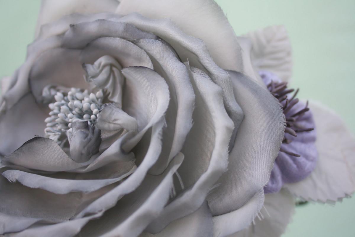 Silk Chiffon Rose, Bridal Accessories, Wedding Flower Hair Clip, Bridal Hair Clip, Flower For Hair