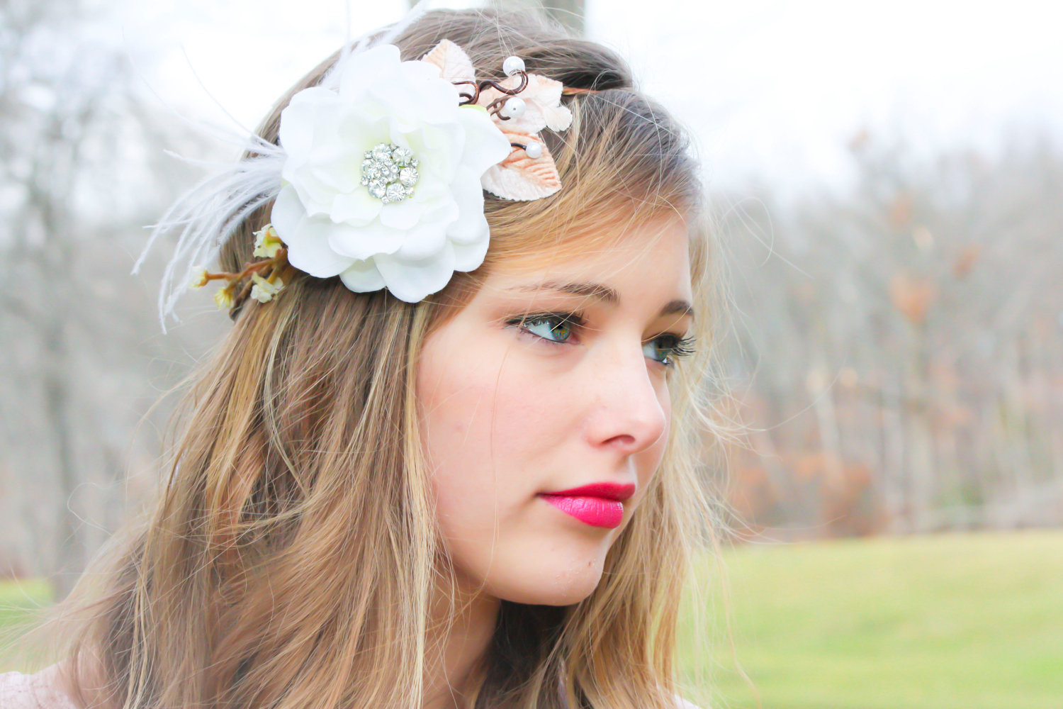 Bridal Flower Hair Crown, Woodland Wedding on Luulla