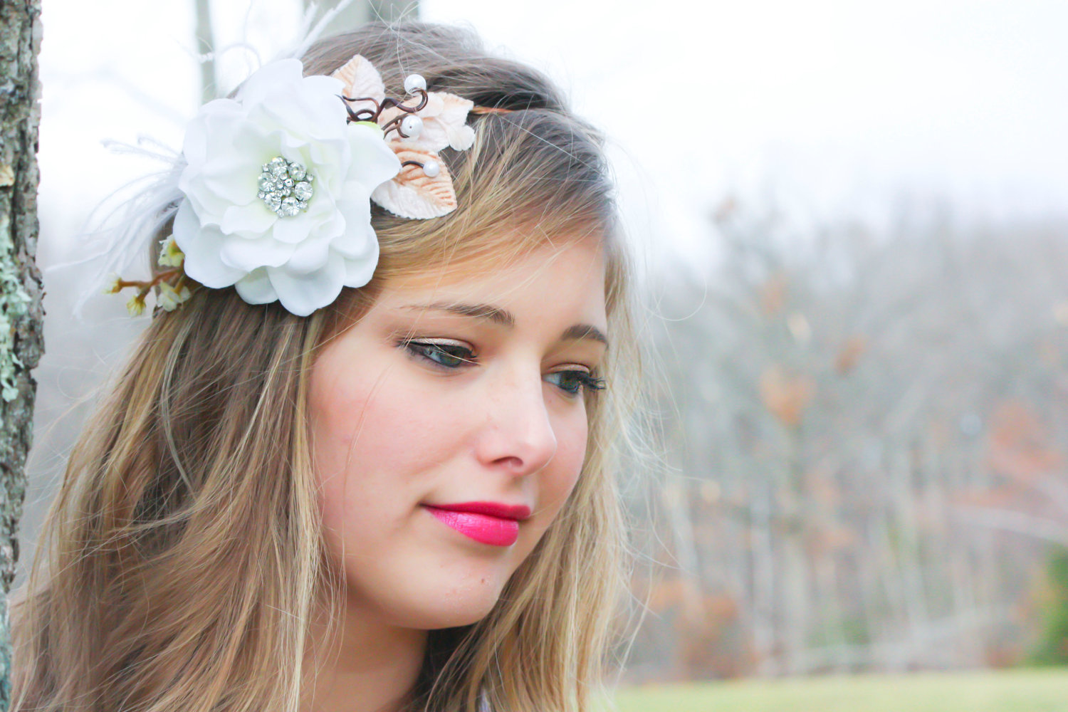 Bridal Flower Hair Crown, Woodland Wedding on Luulla